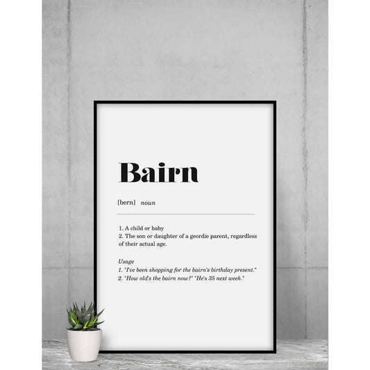 Bairn Geordie Definition Wall Art