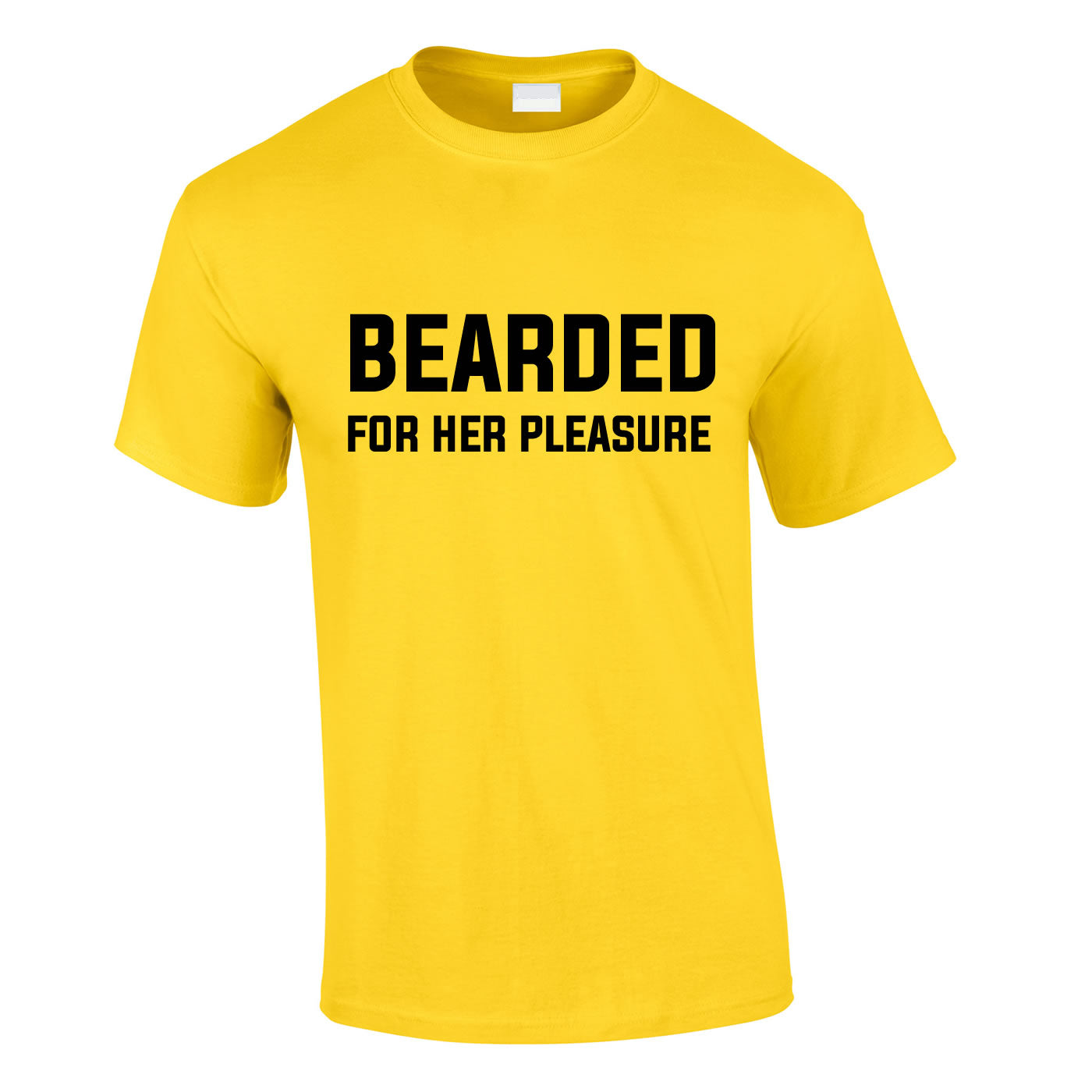 Bearded For Her Pleasure Tee In Yellow