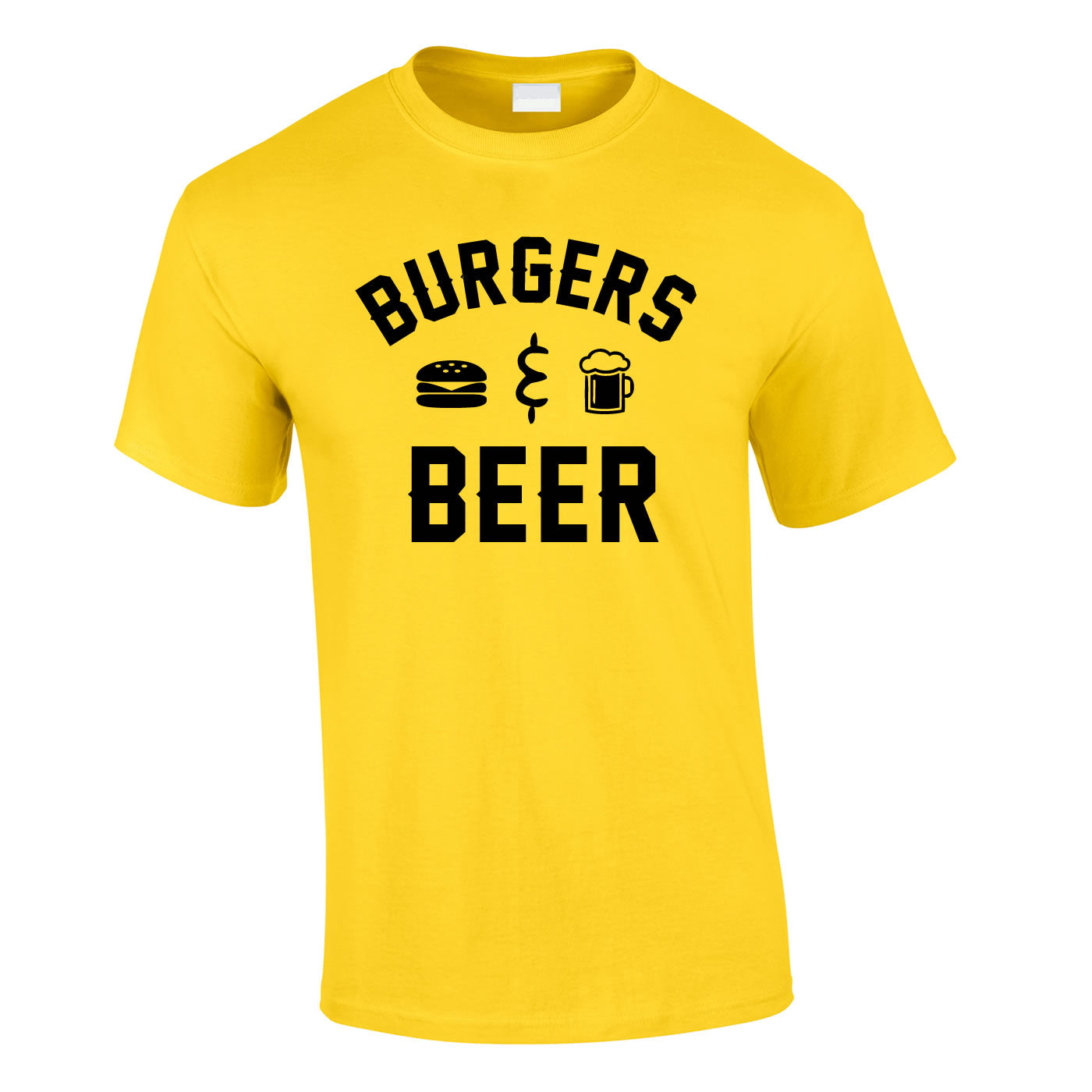 Burgers And Beer Tee In Yellow