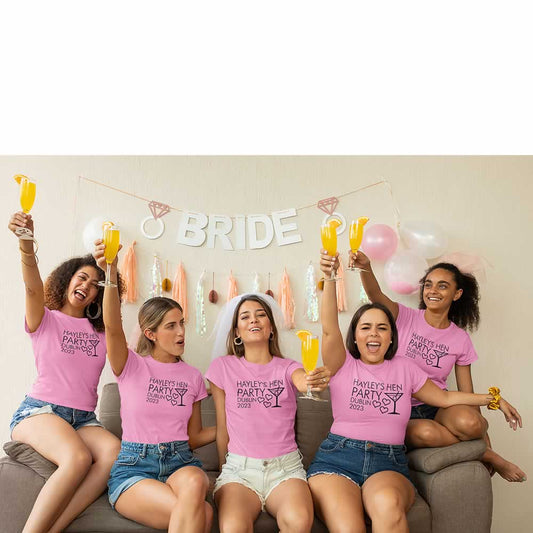 Personalised Cocktail Hen Do T Shirts Custom Printed