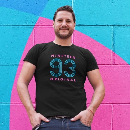 Nineteen 83 Neon 40th Birthday T-Shirt For Men