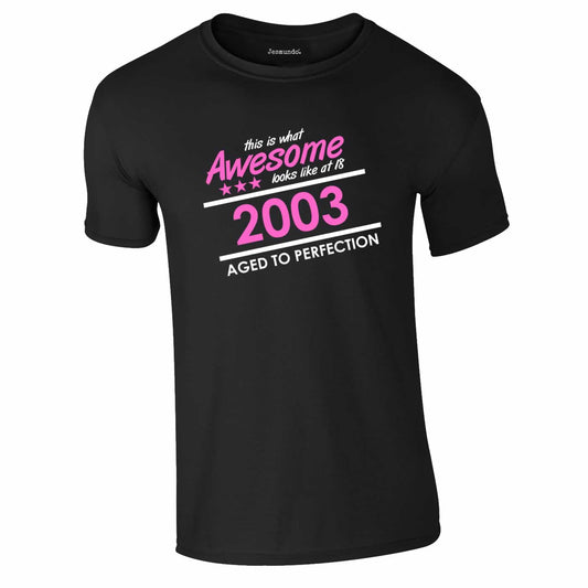 This Is What Awesome Looks Like At 18 Years Tee In Black