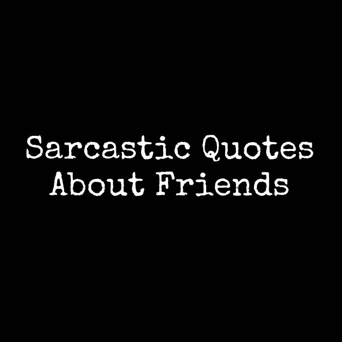Hilarious Sarcastic Quotes About Friends