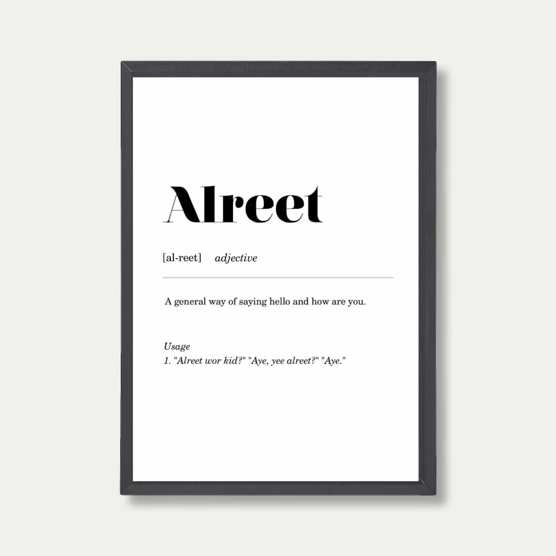 Alreet Geordie Definition Poster