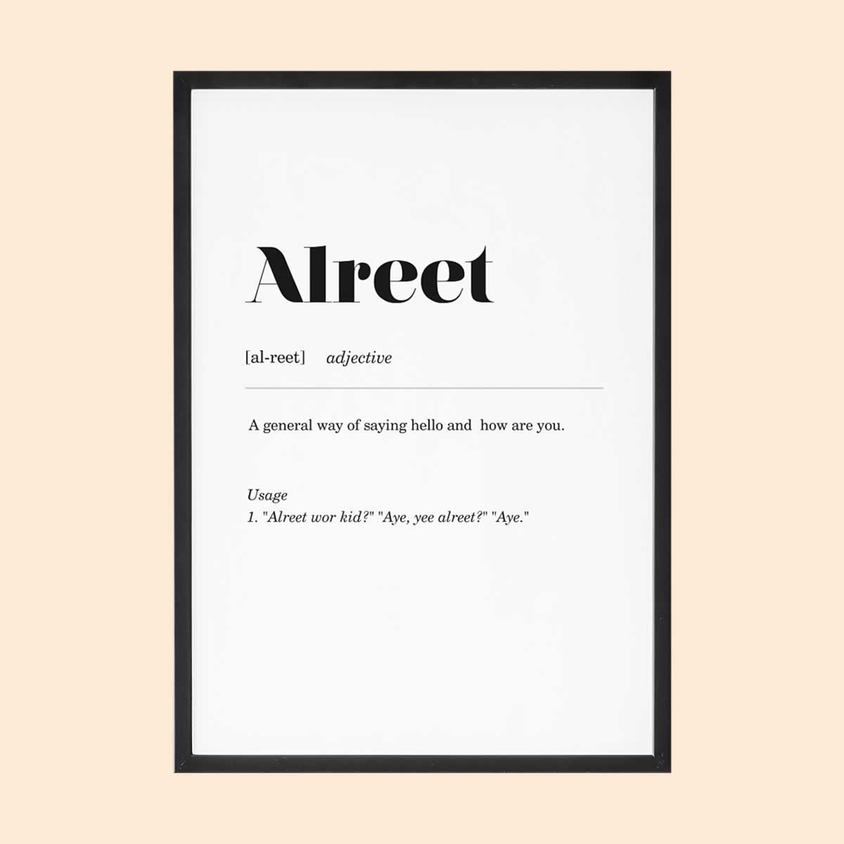 Alreet Geordie Definition Print