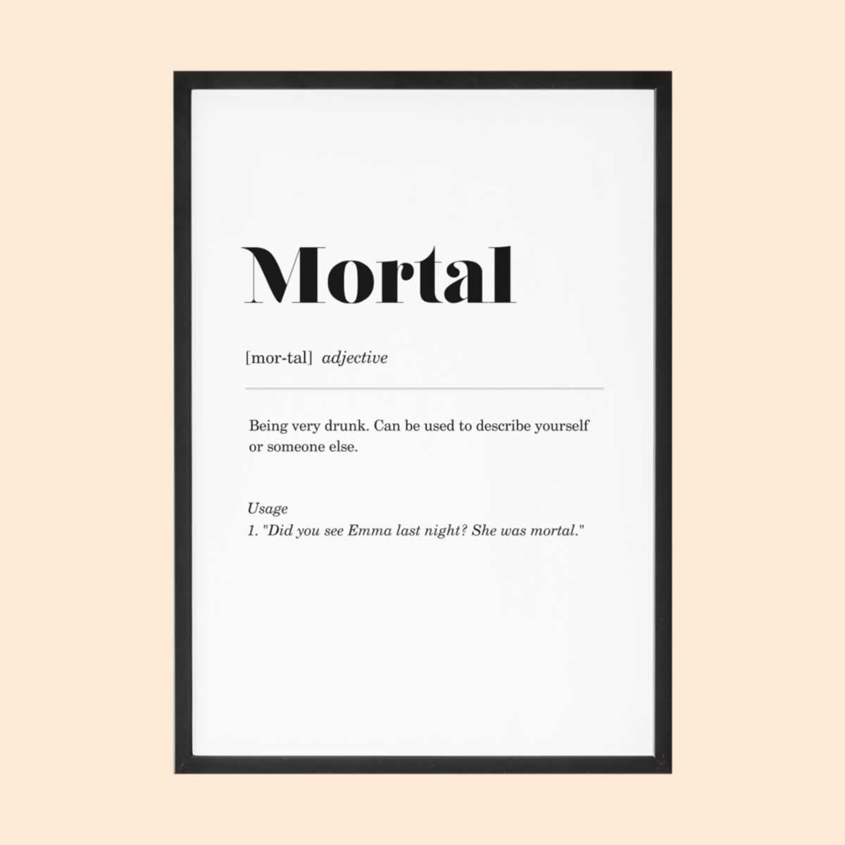Mortal Geordie Definition Print