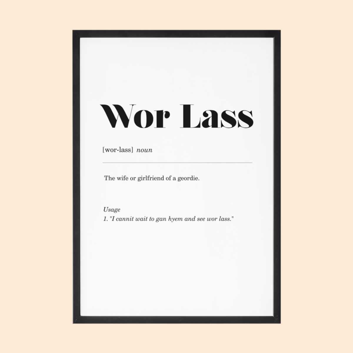 Wor Lass Geordie Definition Print