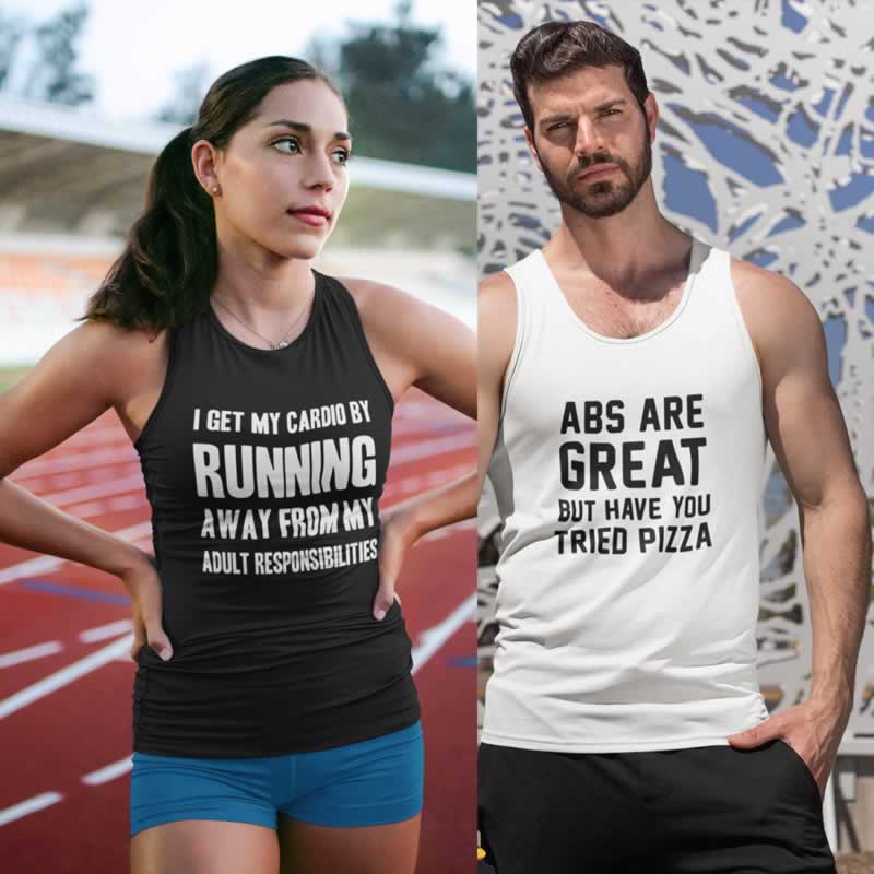Funny Gym Vests & T-Shirts For Men And Women