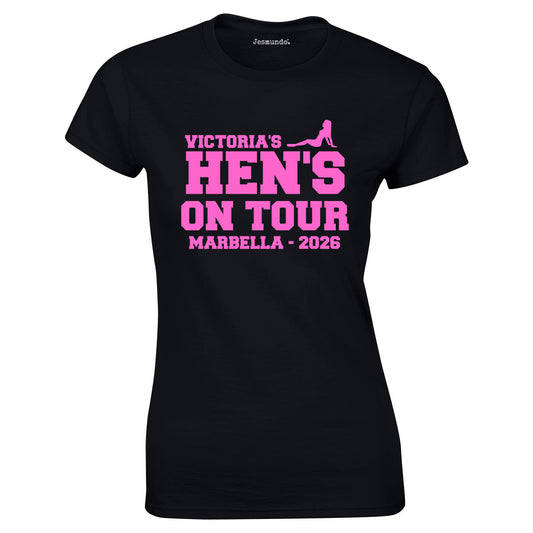 Personalised Hens On Tour T Shirts For Hen Party