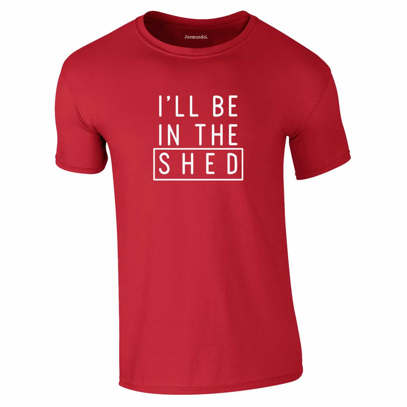 Men's I'll Be In The Shed Tee In Red