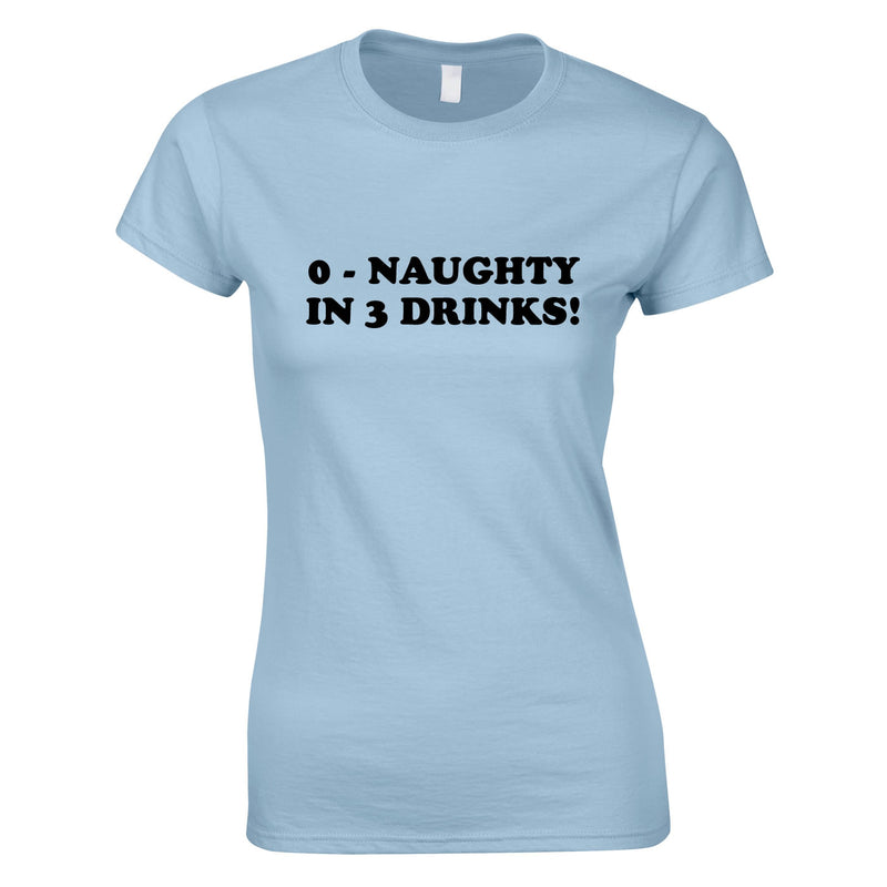 0 - Naughty In 3 Drinks Ladies Top In Sky