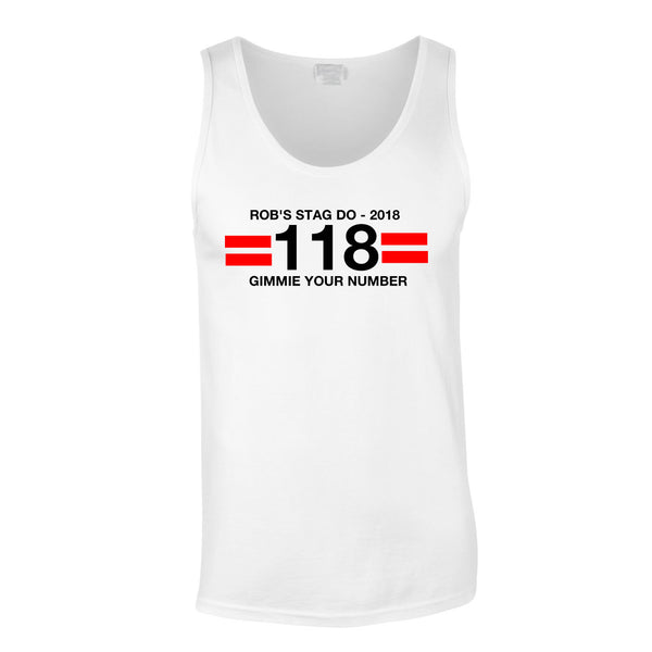 118 theme stag do vest top