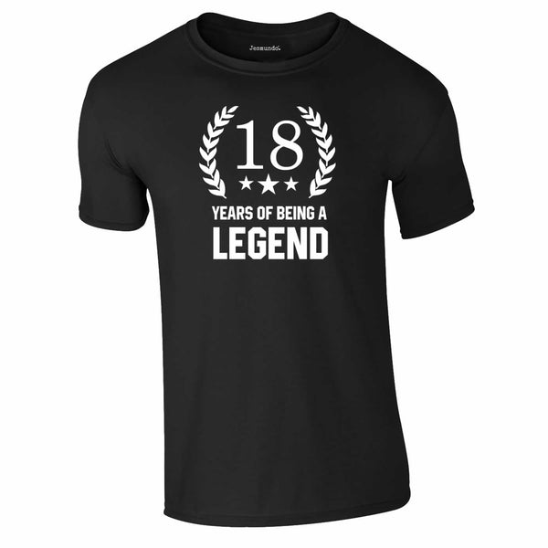 18 Years Of Being A Legend Tee In Black