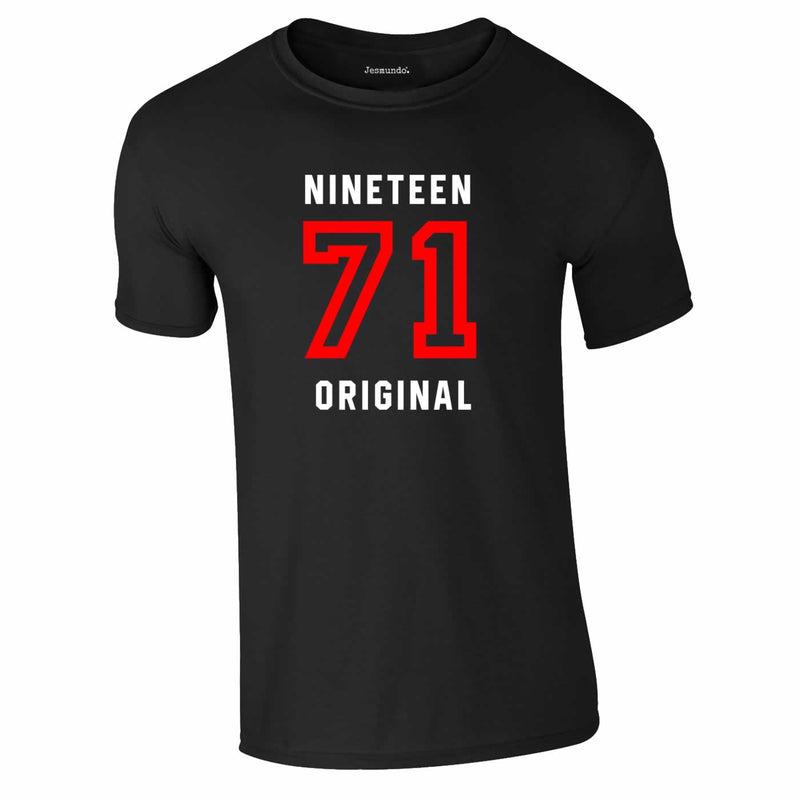 50th Birthday T-Shirt With Large Bold Print In Black