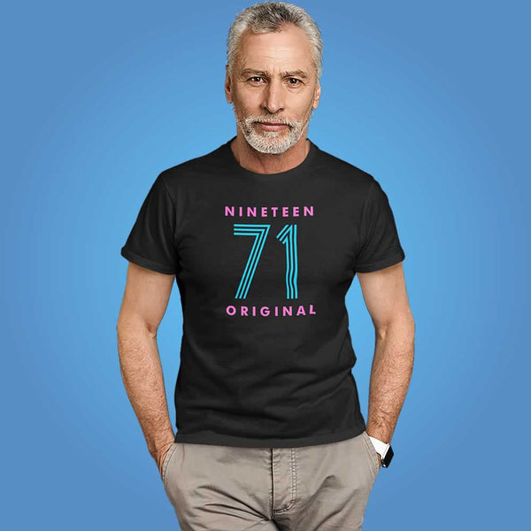 Men's 50th Birthday Neon Print T-Shirt