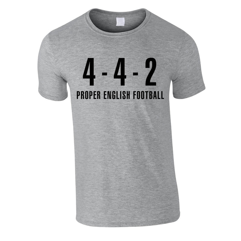 4-4-2 Proper English Football Tee In Grey