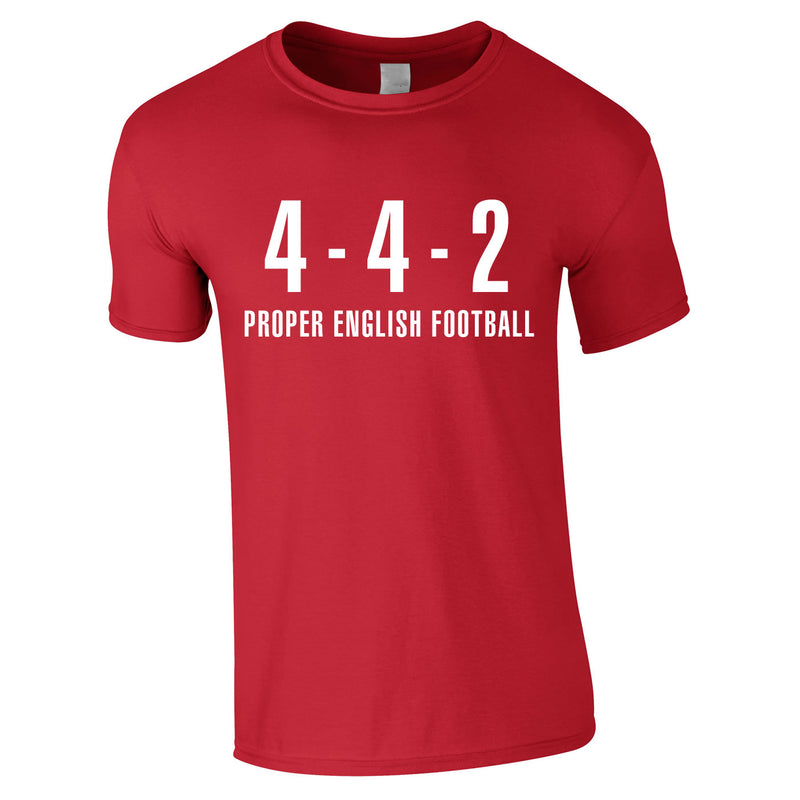 4-4-2 Proper English Football Tee In Red