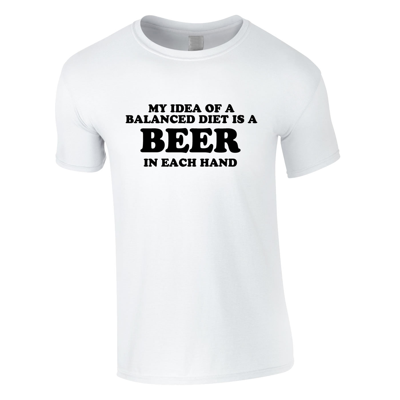 My Idea Of A Balanced Diet Is A Beer In Each Hand Tee In White