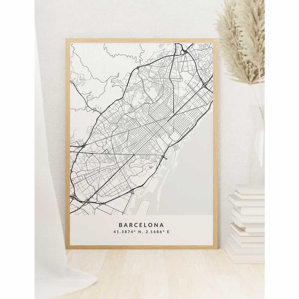 Barcelona Minimalist Map Print