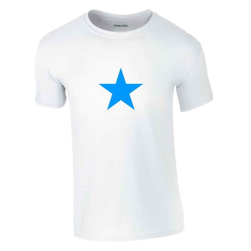 Blue Star Tee In White