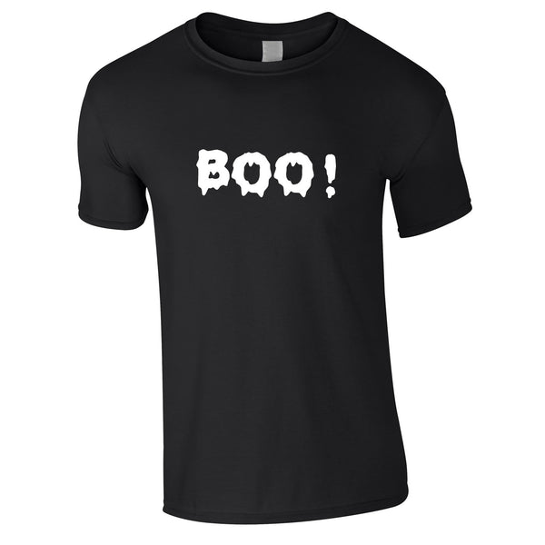 Boo Drip Text Tee In Black