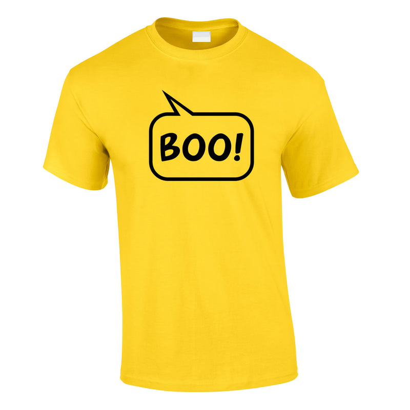 Boo Speech Bubble Men's Tee In Yellow
