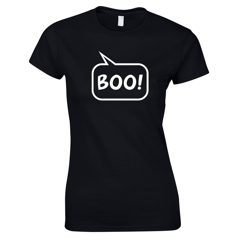 Boo Speech Bubble Women's Top In Black