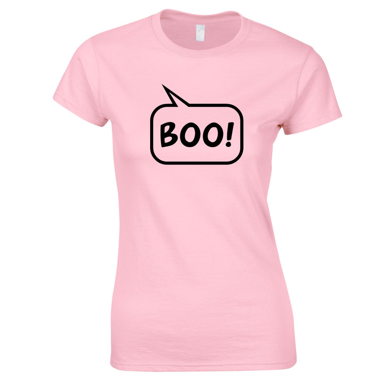 Boo Speech Bubble Women's Top In Pink