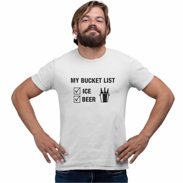 My Bucket List Ice And Beer Funny T-Shirt For Men