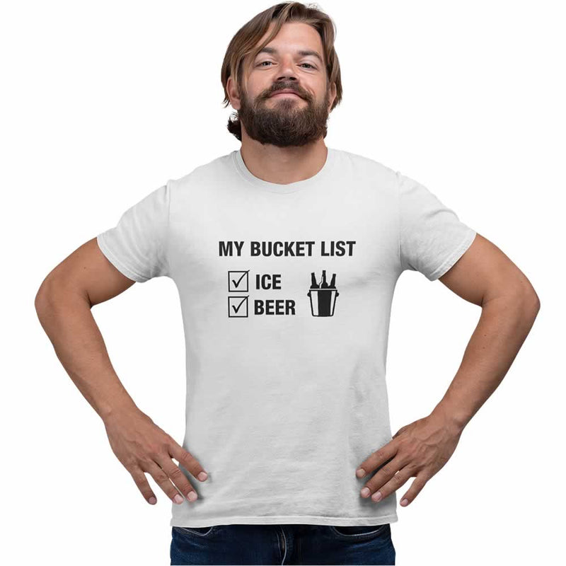 My Bucket List Ice And Beer Funny T-Shirt For Men