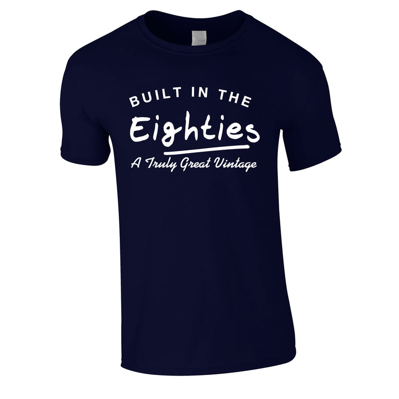 Built In The 80's Tee In Navy