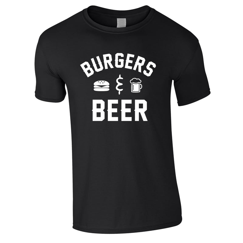 Burgers And Beer Tee In Black