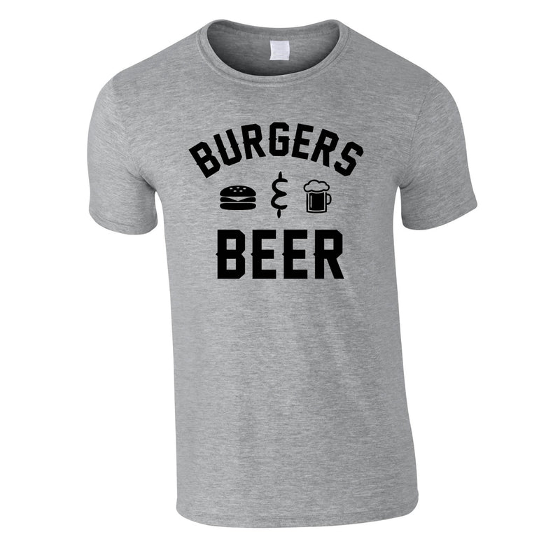 Burgers And Beer Tee In Grey