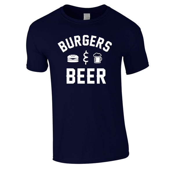 Burgers And Beer Tee In Navy