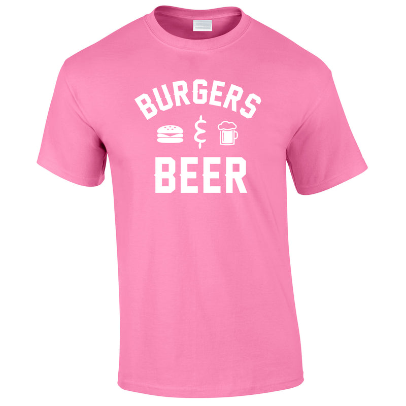 Burgers And Beer Tee In Pink