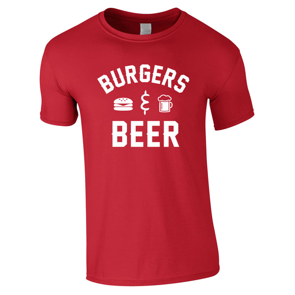 Burgers And Beer Tee In Red