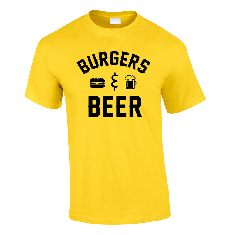 Burgers And Beer Tee In Yellow