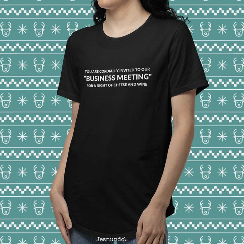 Wine and cheese business meeting t shirt for women