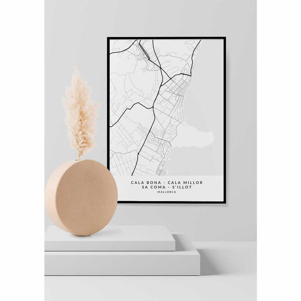 Cala Bona Map Print Minimalist Poster