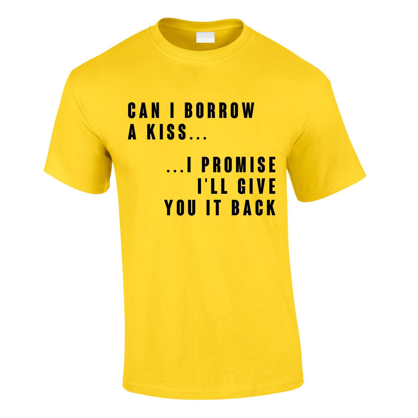 Can I Borrow A Kiss I Promise I'll Give It Back T Shirt Tee Can I Borrow A Kiss I Promise I'll Give It Back T Shirt Tee