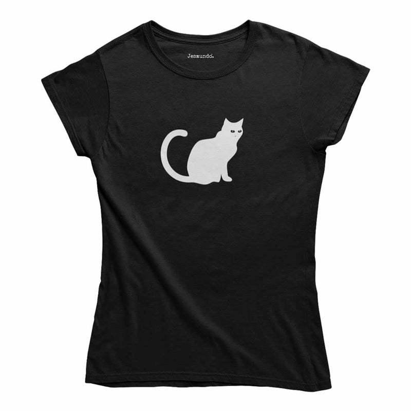 Black Cat Graphic Print Top