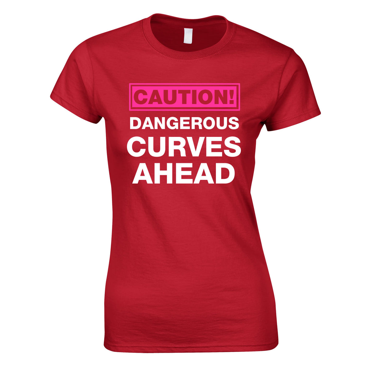 Caution Dangerous Curves Ahead Top In Red