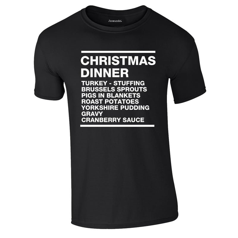 Christmas Dinner Tee In Black