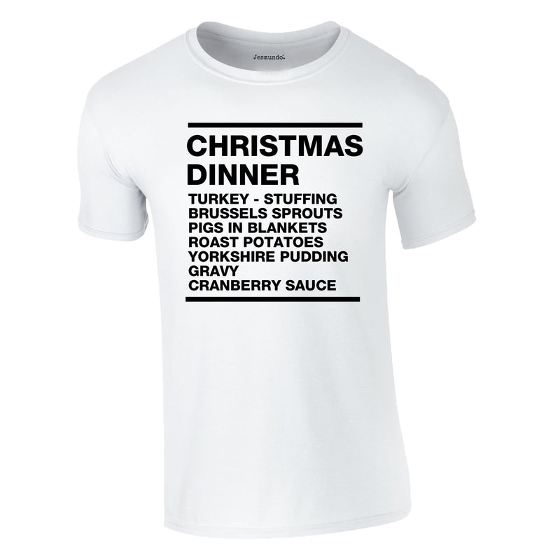 Christmas Dinner Tee In White