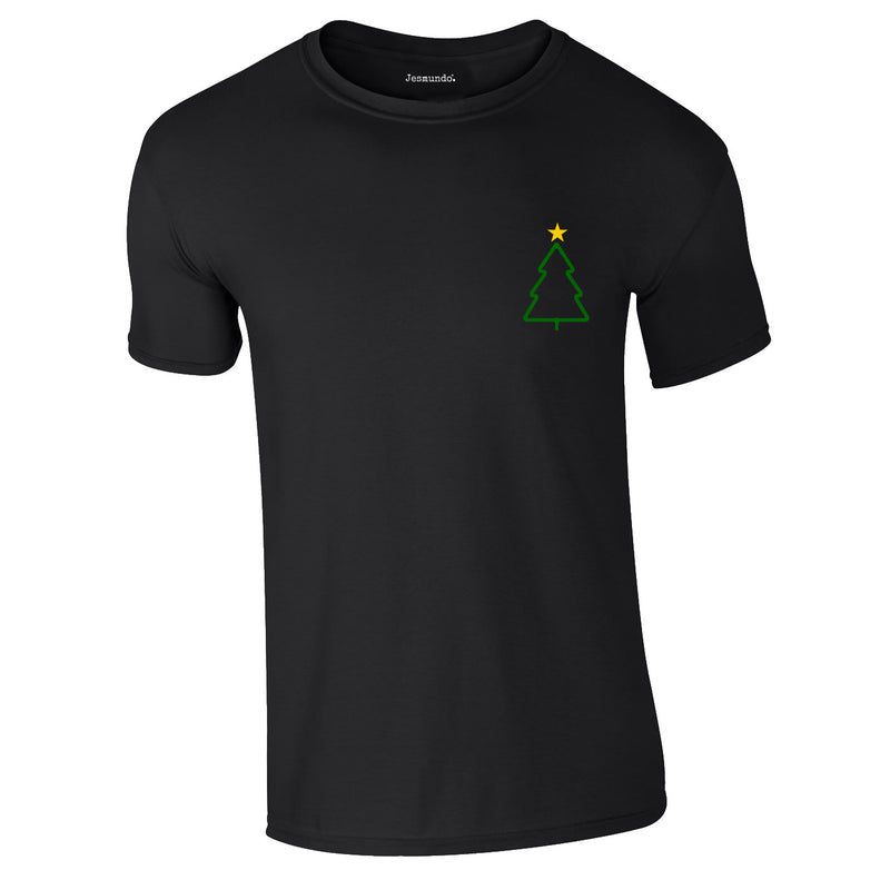 Christmas Tree Graphic Top In Black