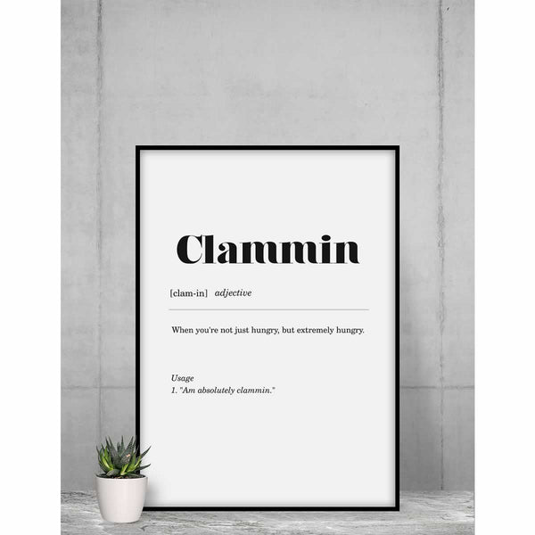 Clammin Definition Print