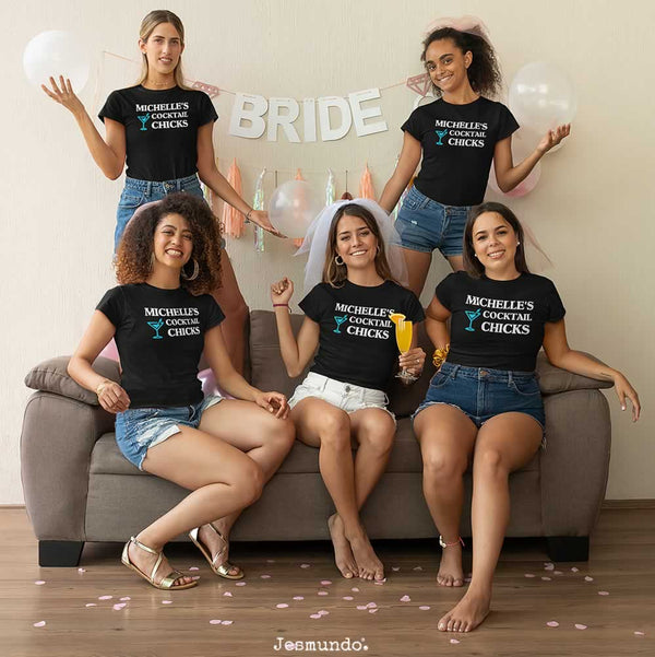 Cocktail Theme Hen Party T-Shirts Custom Printed