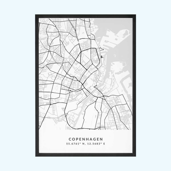 Copenhagen Map Minimalist City Poster