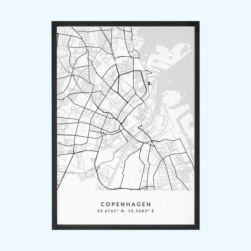 Copenhagen Map Minimalist City Poster