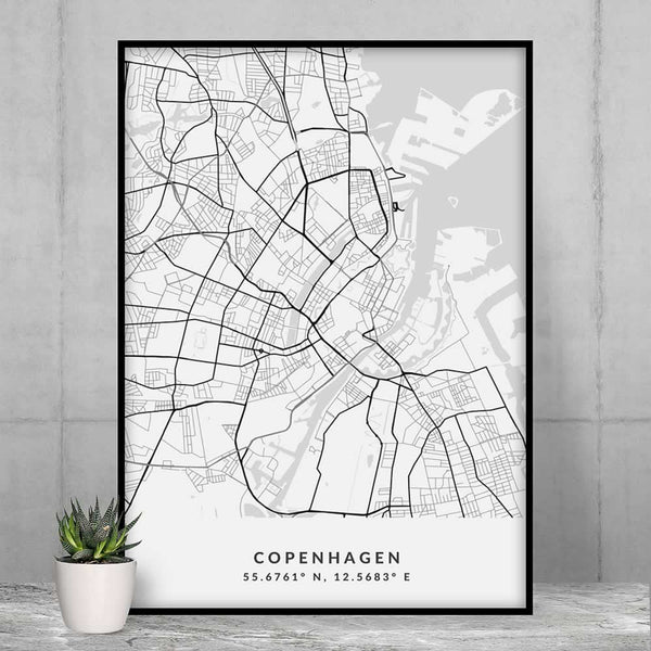 Copenhagen Minimalist Map Print Poster